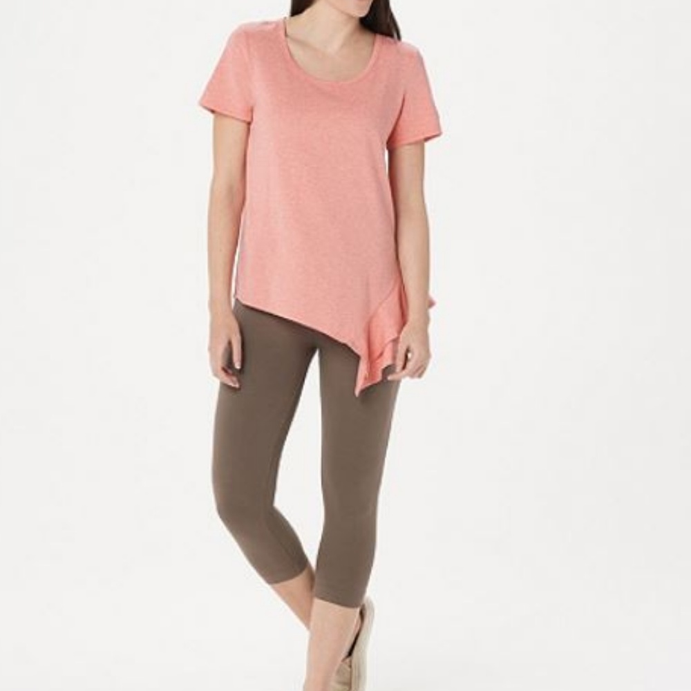 AnyBody Cozy Knit Side Ruffle Tee 3938 - Picture 3 of 3